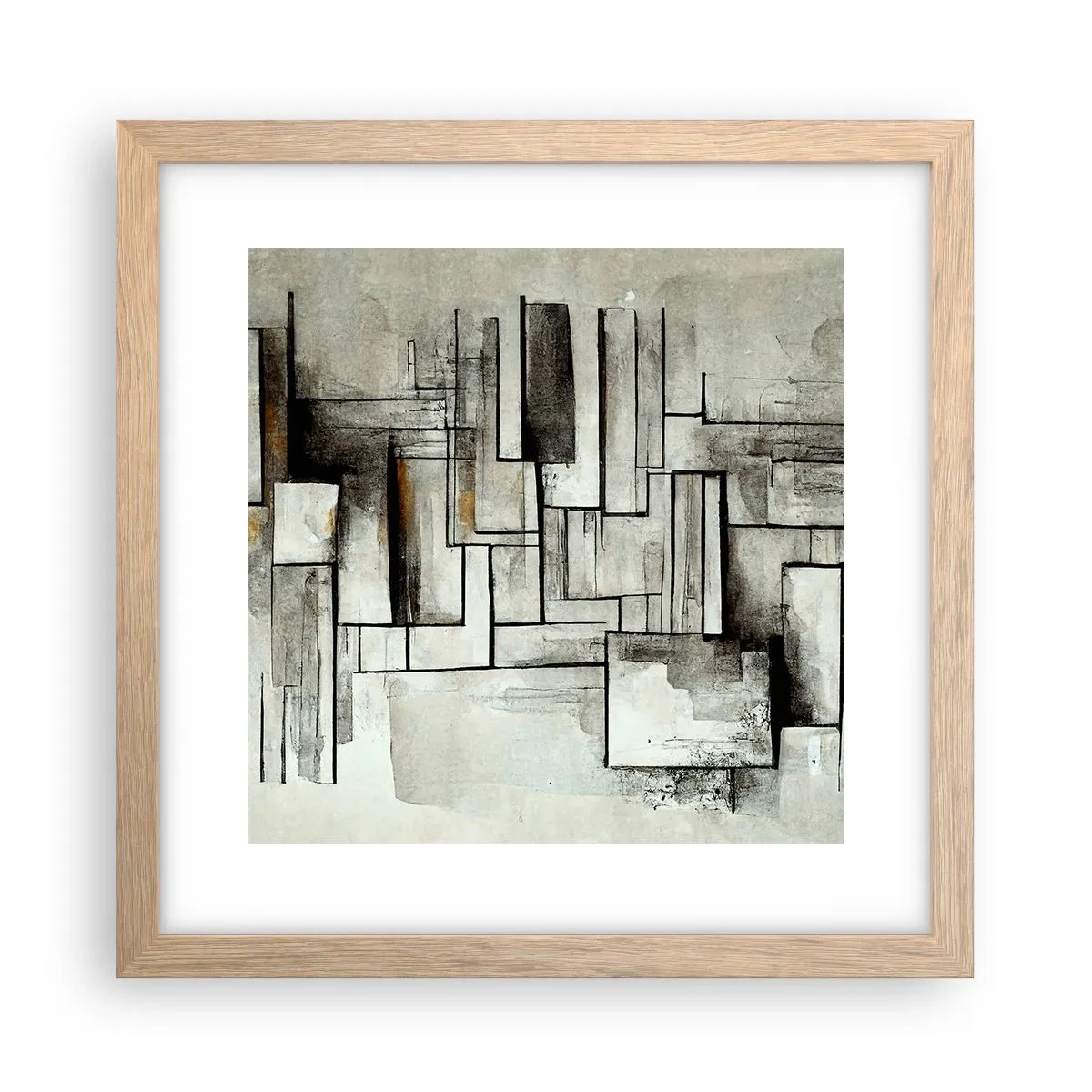 Poster in einem Rahmen aus heller Eiche - Kraft der Einfachheit - 30x30 cm