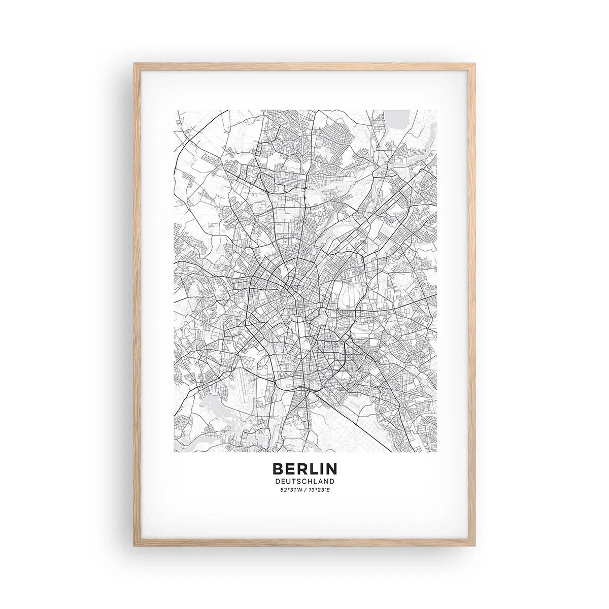 Poster in einem Rahmen aus heller Eiche - Berliner Blume - 70x100 cm