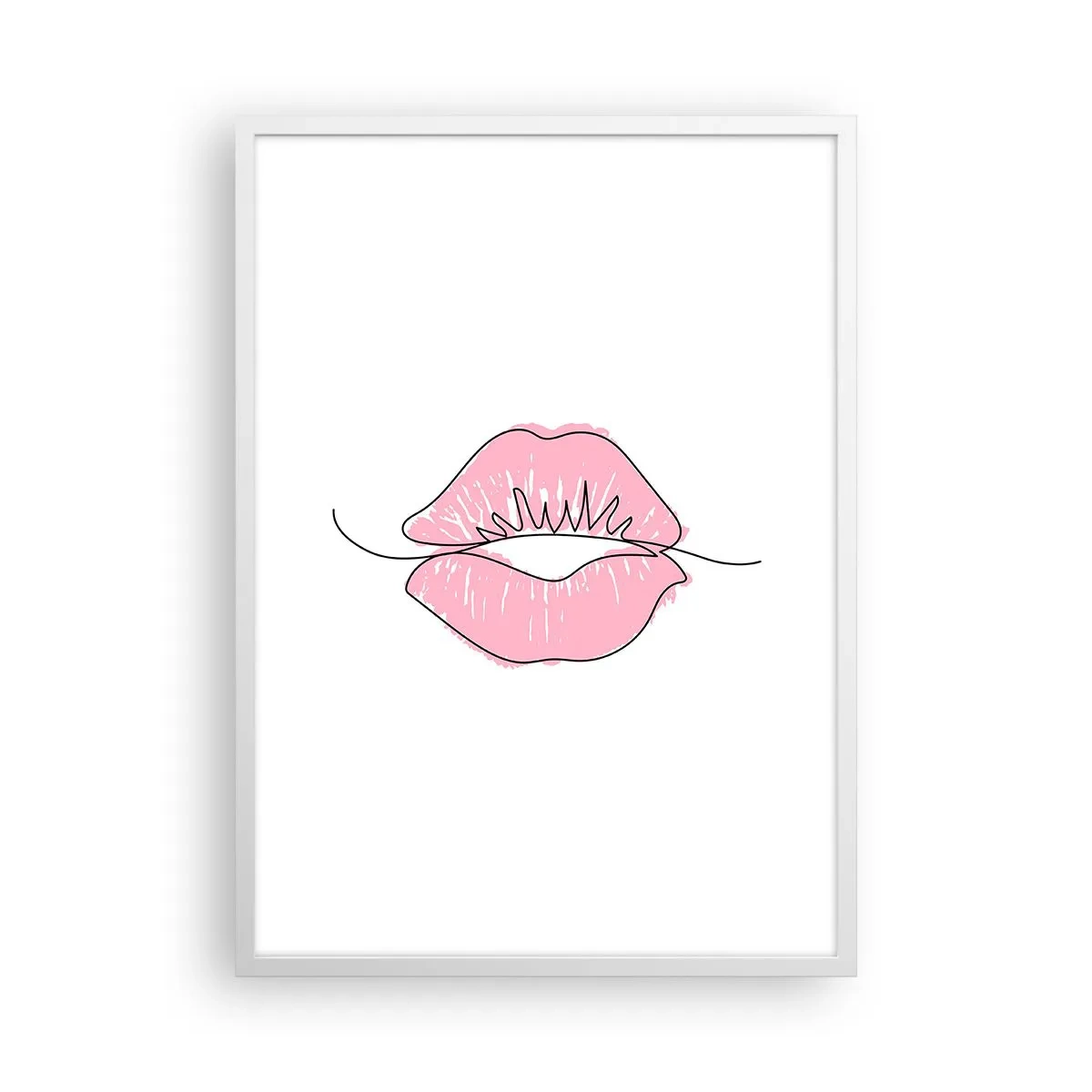 Poster in einem weißen Rahmen - Bereit zum Küssen? - 50x70 cm