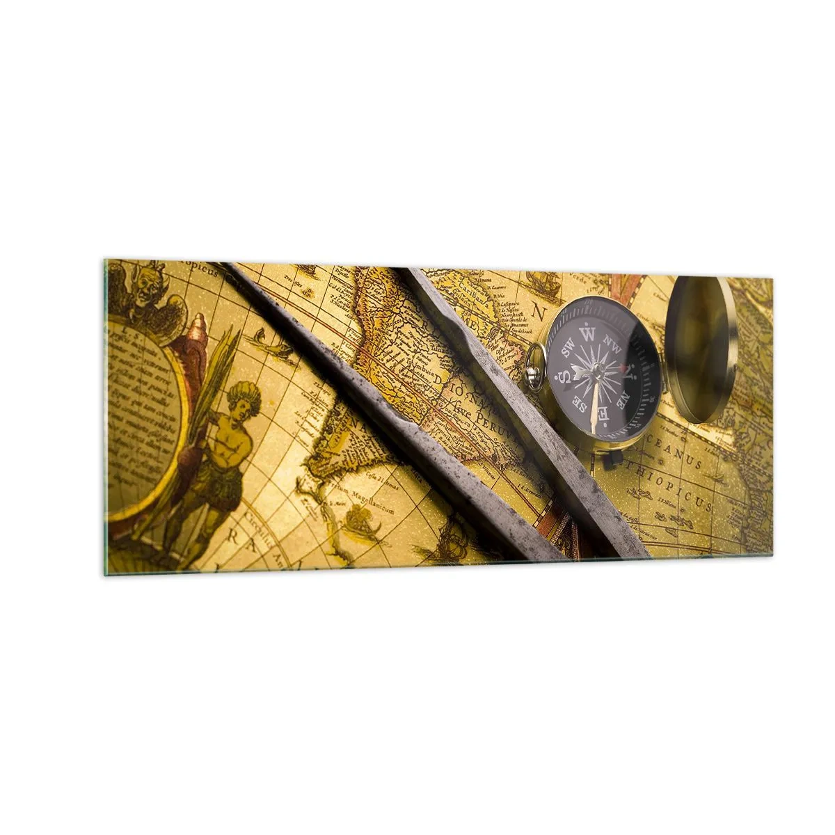 Glasbild - Bild auf glas - Wo sind diese Schätze? - 100x40 cm