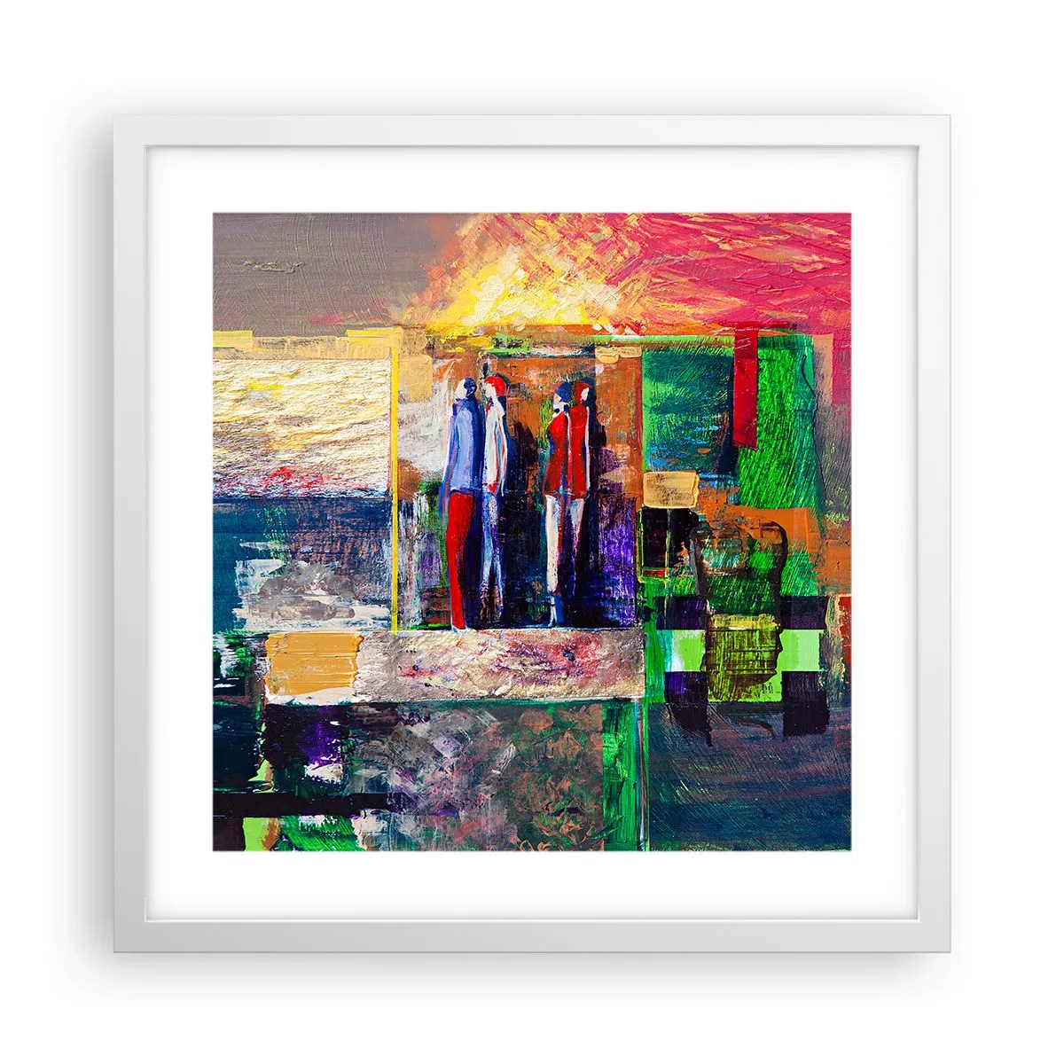 Poster in einem weißen Rahmen - Beziehungen und Emotionen - 40x40 cm