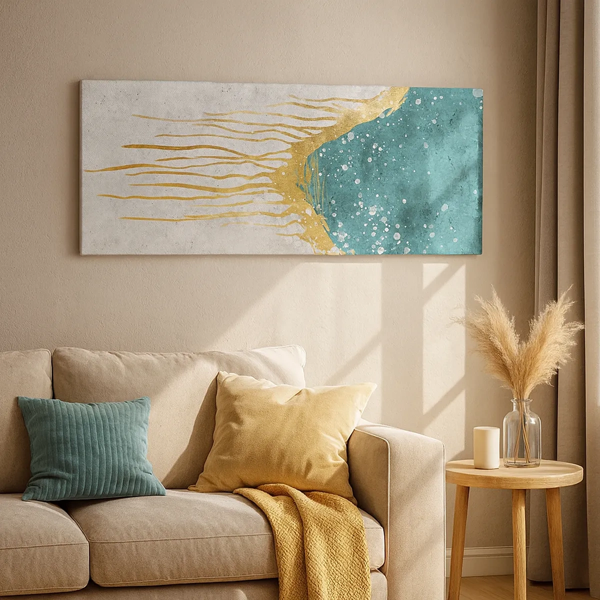 Bild auf Leinwand - Leinwandbild - Goldene Flut - 30x30 cm