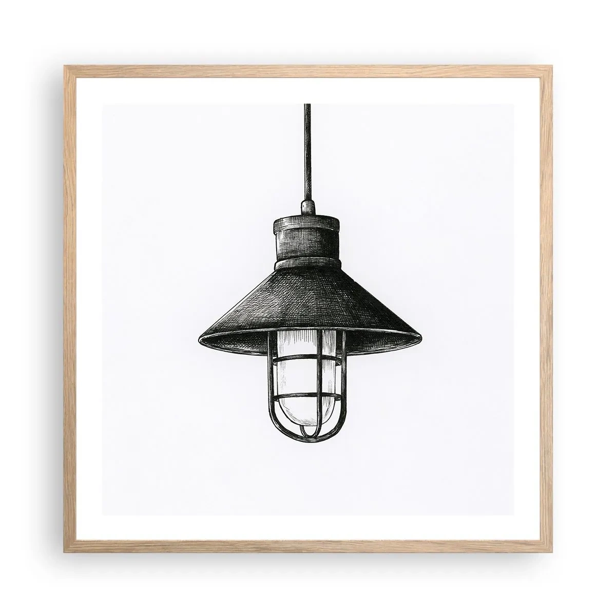 Poster in einem Rahmen aus heller Eiche - Wie vor Jahren… - 60x60 cm