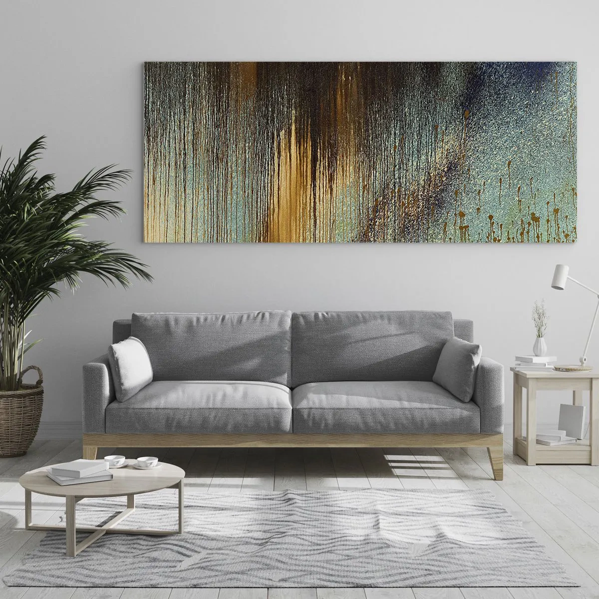 Glasbild - Bild auf glas - Eine nicht zufällige farbenfrohe Komposition - 100x40 cm