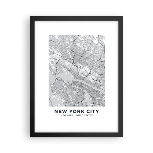 Poster in einem schwarzem Rahmen - Die Anatomie einer Metropole - 30x40 cm