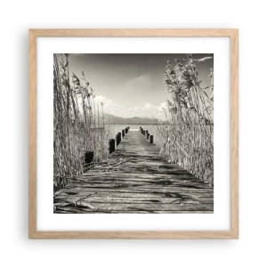 Poster in einem Rahmen aus heller Eiche - In der Stille des Grases - 40x40 cm