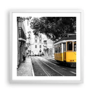 Poster in einem weißen Rahmen - Und Fado im Hintergrund - 50x50 cm