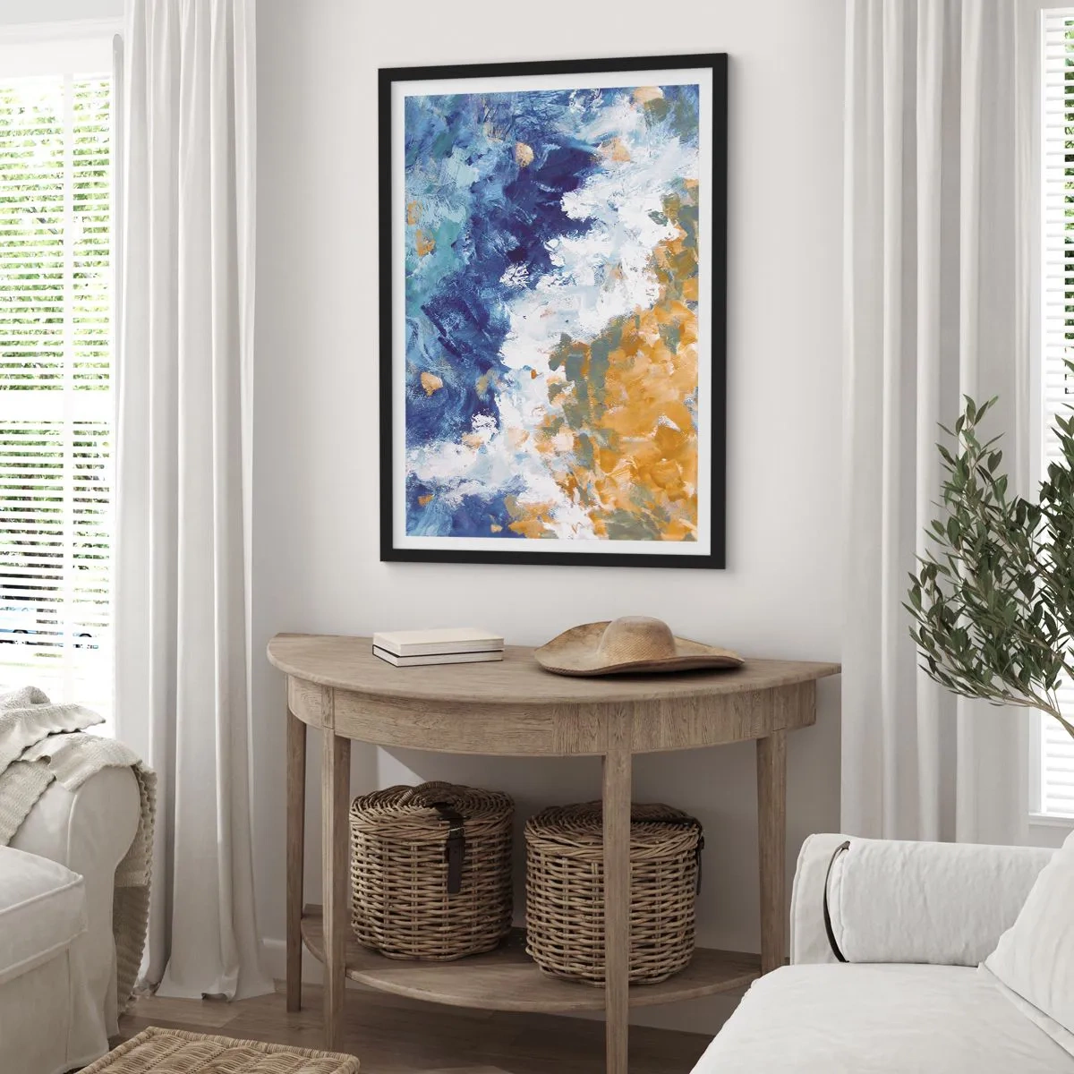 Poster in einem schwarzem Rahmen - Tanz der Naturelemente - 70x100 cm