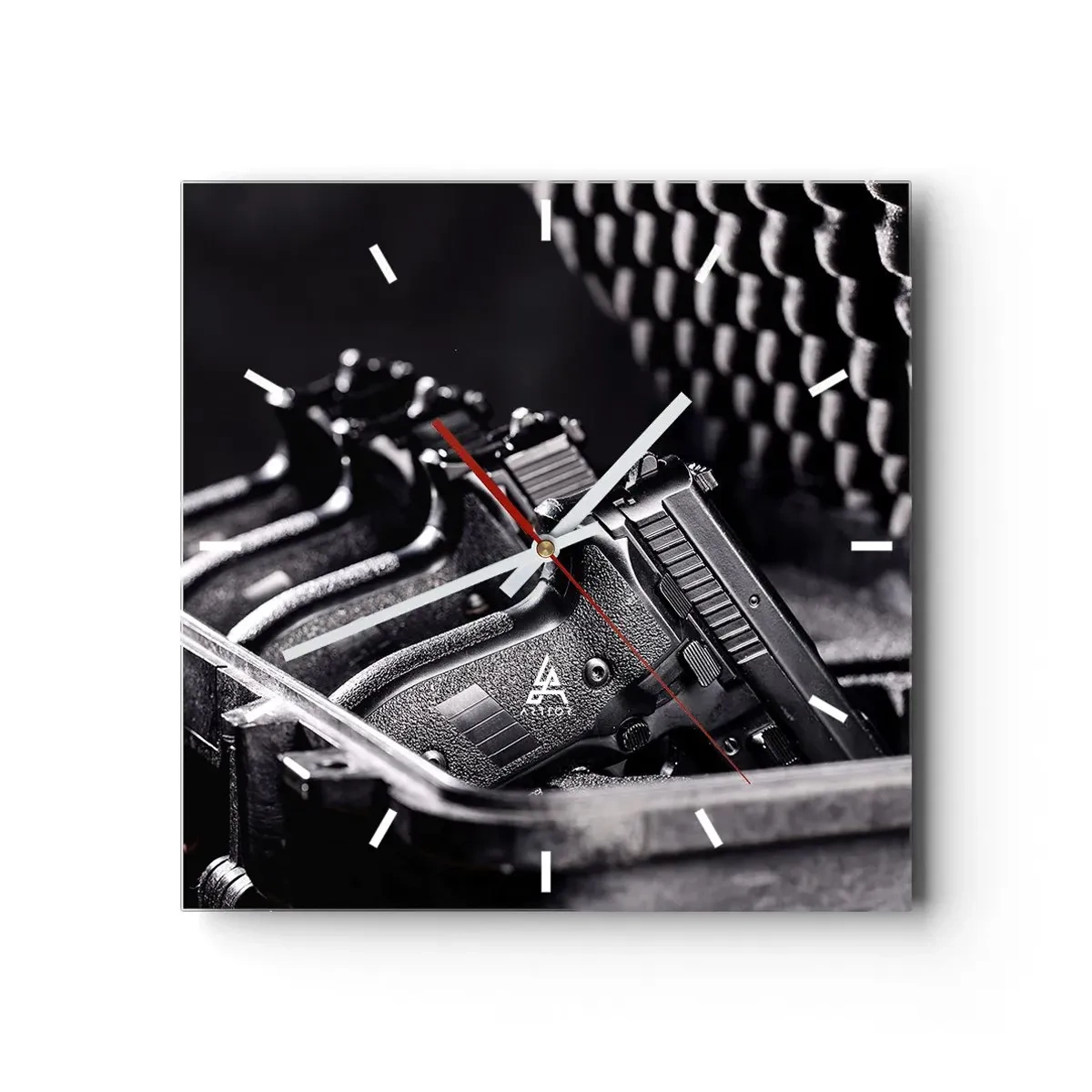 Wanduhr - Glasuhr - Männersport - 40x40 cm