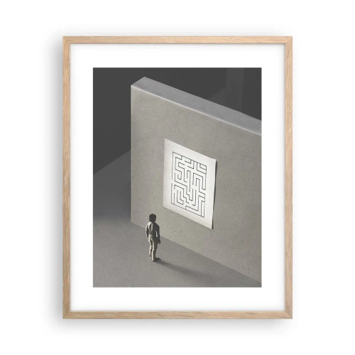 Poster in einem Rahmen aus heller Eiche - Aber wo bin ich? - 40x50 cm