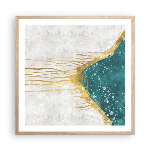 Poster in einem Rahmen aus heller Eiche - Goldene Flut - 60x60 cm