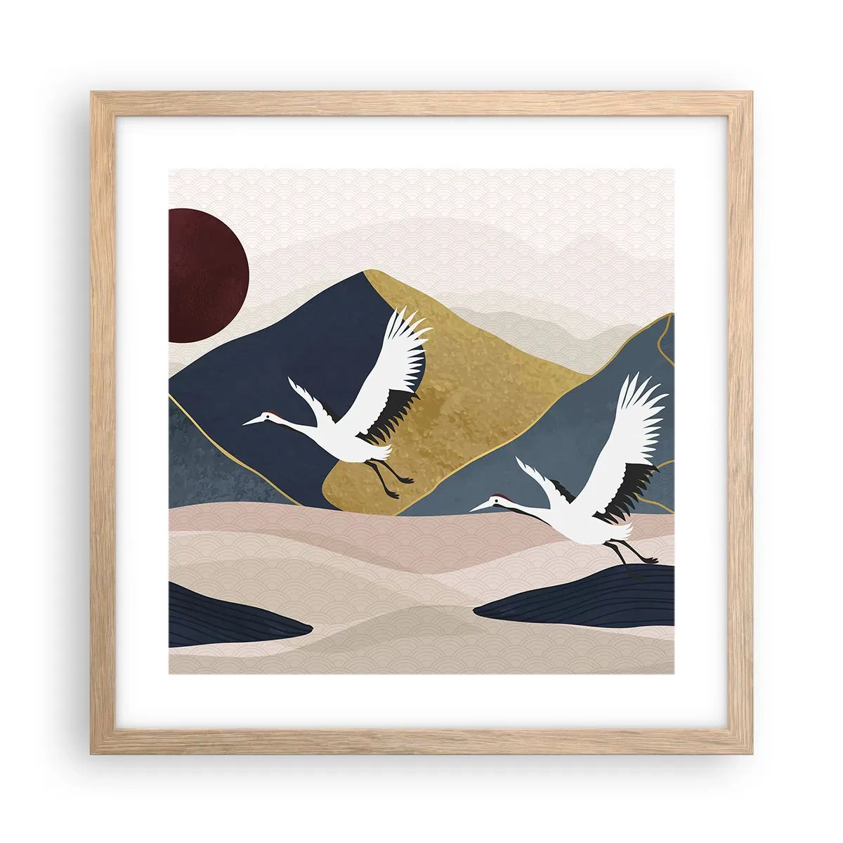 Poster in einem Rahmen aus heller Eiche - Es ist wieder ein Tag VERFLOGEN - 40x40 cm