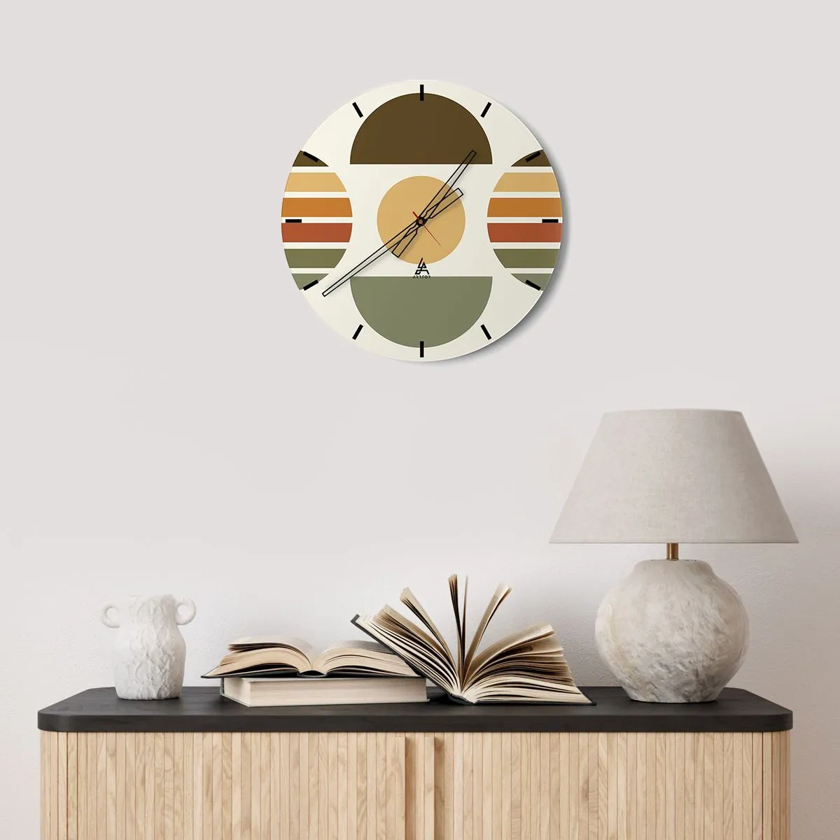 Wanduhr - Glasuhr - In Erdtönen - 30x30 cm