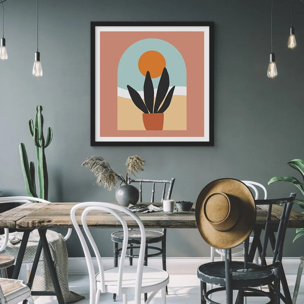 Poster in einem schwarzem Rahmen - Kleine Freuden - 40x40 cm