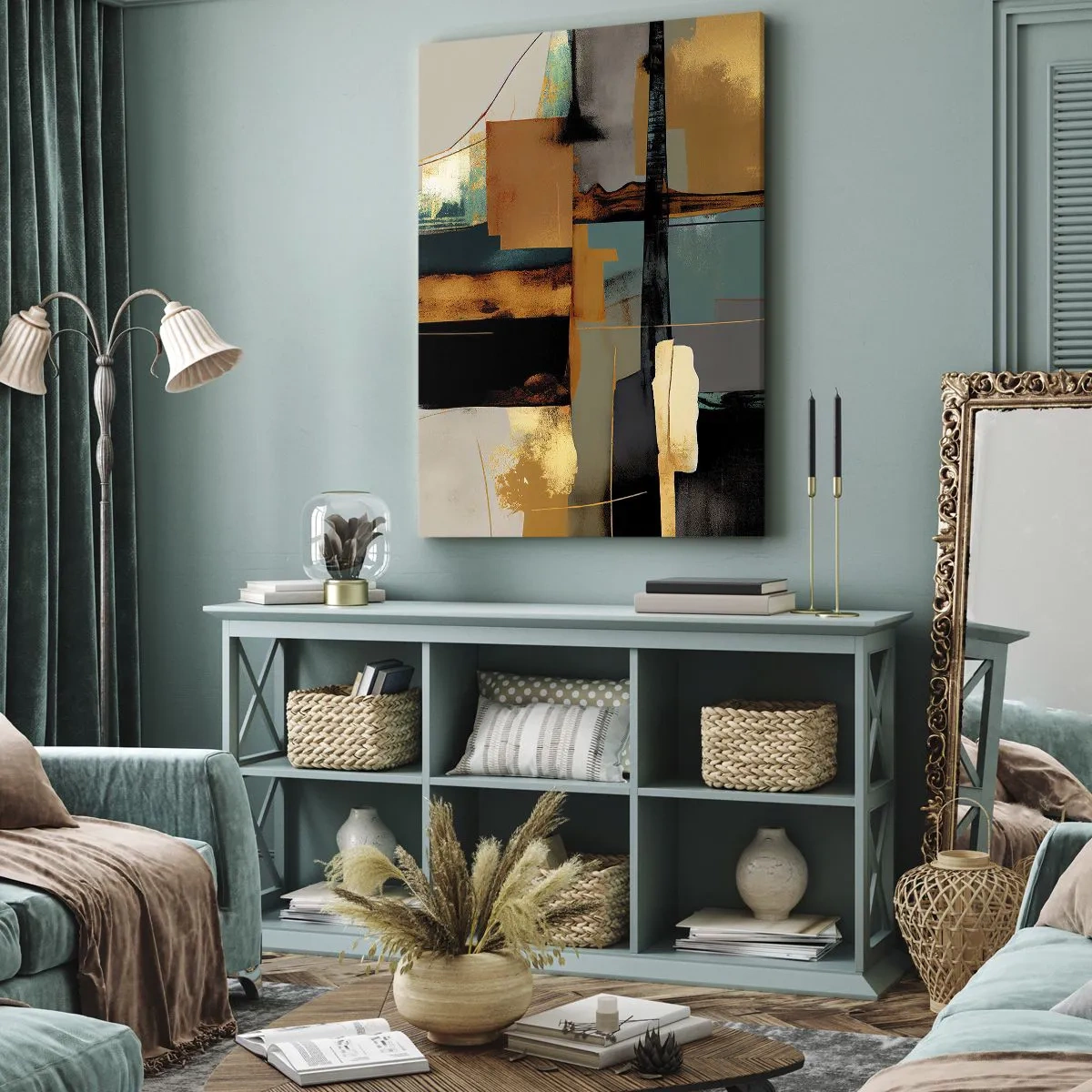 Bild auf Leinwand - Leinwandbild - Abstraktion – Licht und Schatten - 55x100 cm