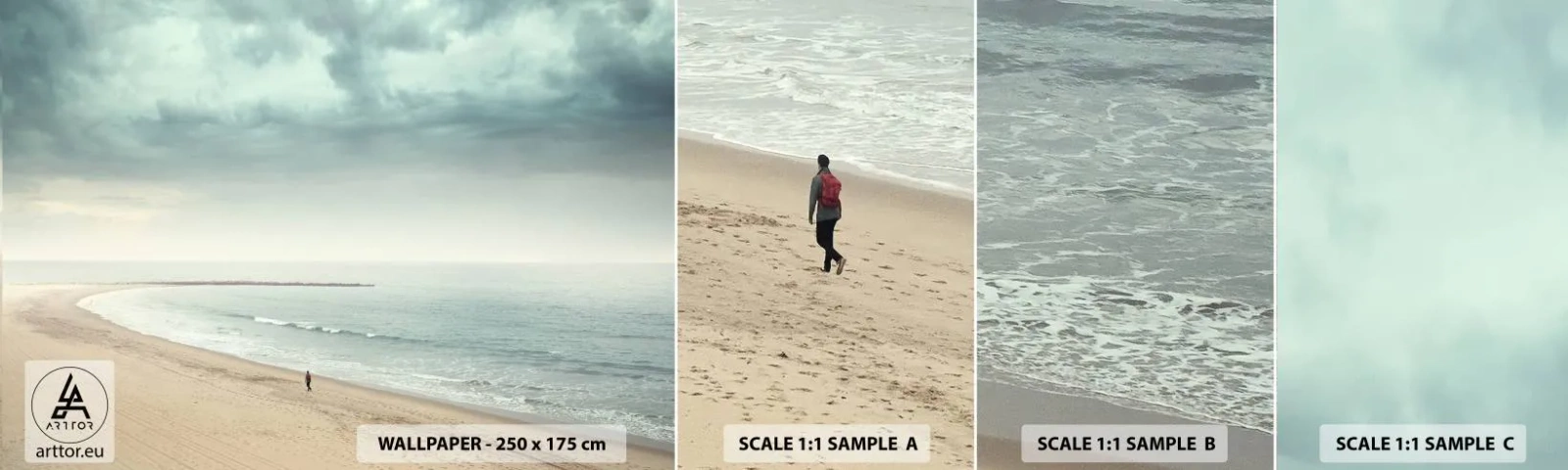 Fototapetenmuster Standard Eco - Auf der Suche nach Frieden - Meer, Strand, Gehen - 100x30 cm