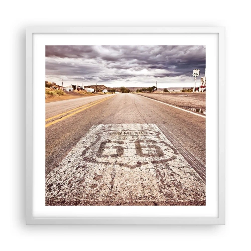 Poster in einem weißen Rahmen - Mother Road - eine amerikanische Legende - 50x50 cm