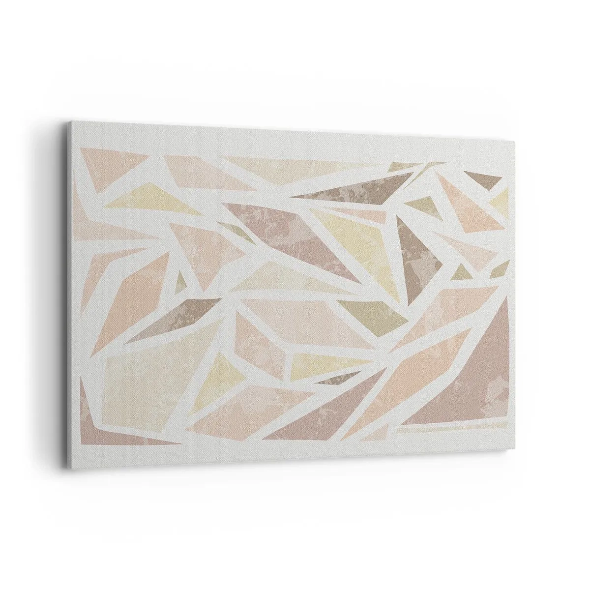 Bild auf Leinwand - Leinwandbild - Abstrakte geometrische Formen in Pastellfarben - 100x70cm - Buntglas-Komposition - Moderne Wanddekoration für Wohnzimmer und Schlafzimmer ARTTOR