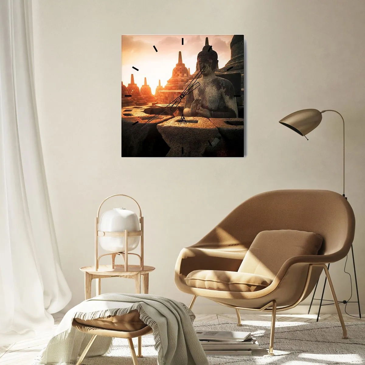 Wanduhr - Glasuhr - Wetter der großen Weisheit - 40x40 cm