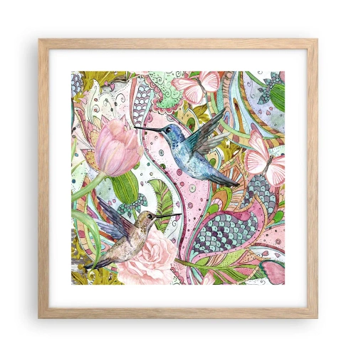 Poster in einem Rahmen aus heller Eiche - Verstrickt in Weinreben - 40x40 cm