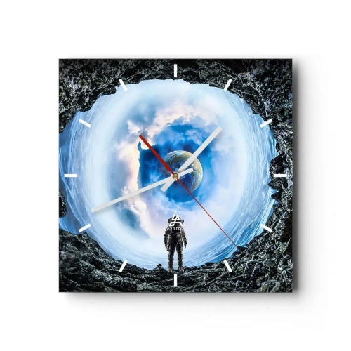 Wanduhr - Glasuhr - Es ist nicht weit von zu Hause - 40x40 cm