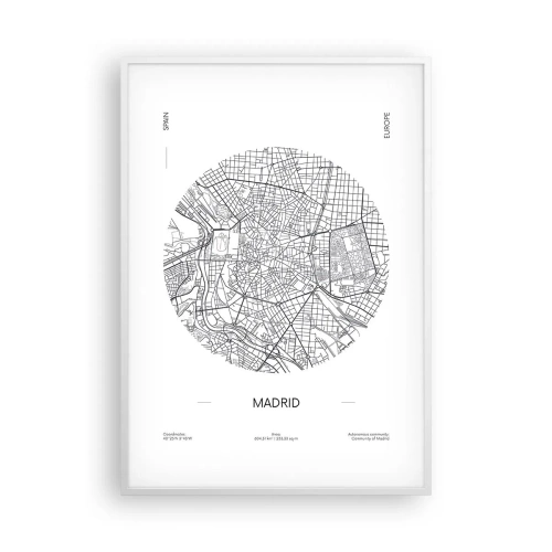 Poster in einem weißen Rahmen - Anatomie von Madrid - 70x100 cm