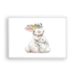 Poster in einem weißen Rahmen - Bei Mama ist's am schönsten - 100x70 cm