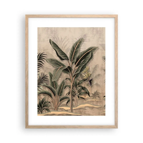 Poster in einem Rahmen aus heller Eiche - Eine Gravur im Kolonialstil - 40x50 cm