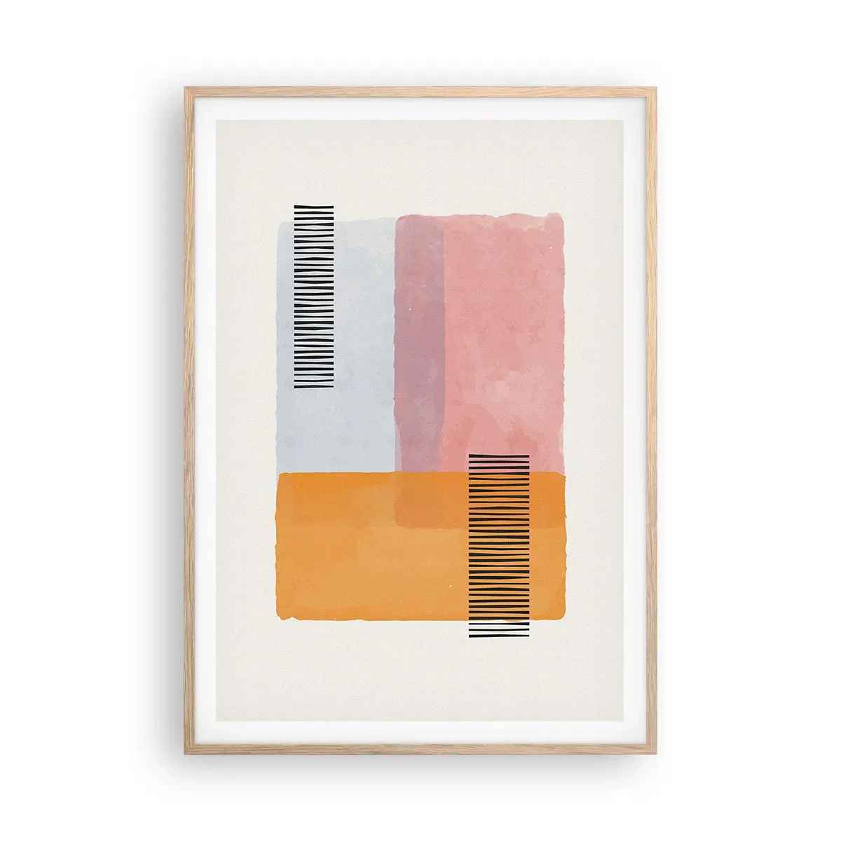 Poster in einem Rahmen aus heller Eiche - Von Ecke zu Ecke - 70x100 cm