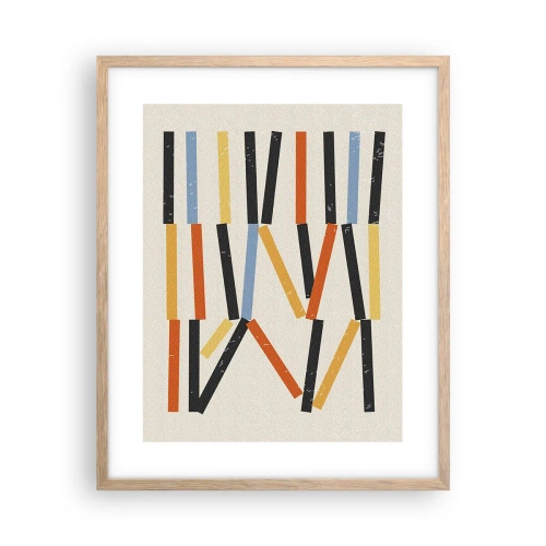 Poster in einem Rahmen aus heller Eiche - Komposition auf der Ebene - 40x50 cm