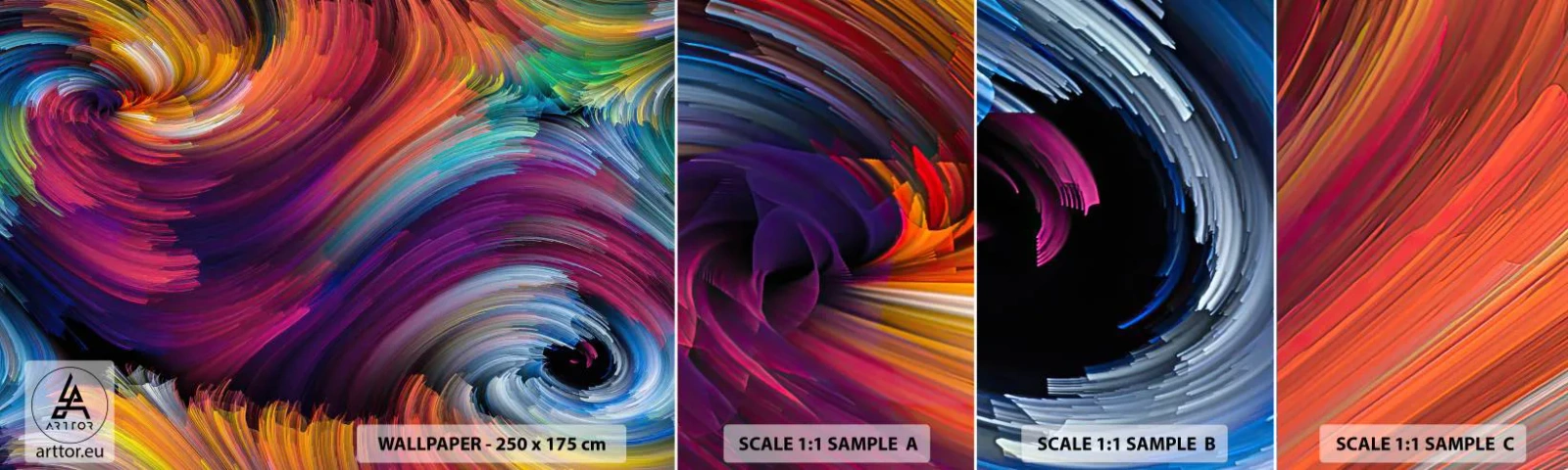 Fototapeten Muster Selbstklebend Deluxe Sticker - Der Beginn einer neuen Welt - Abstraktion, Stück, Modernes Muster - 100x30 cm