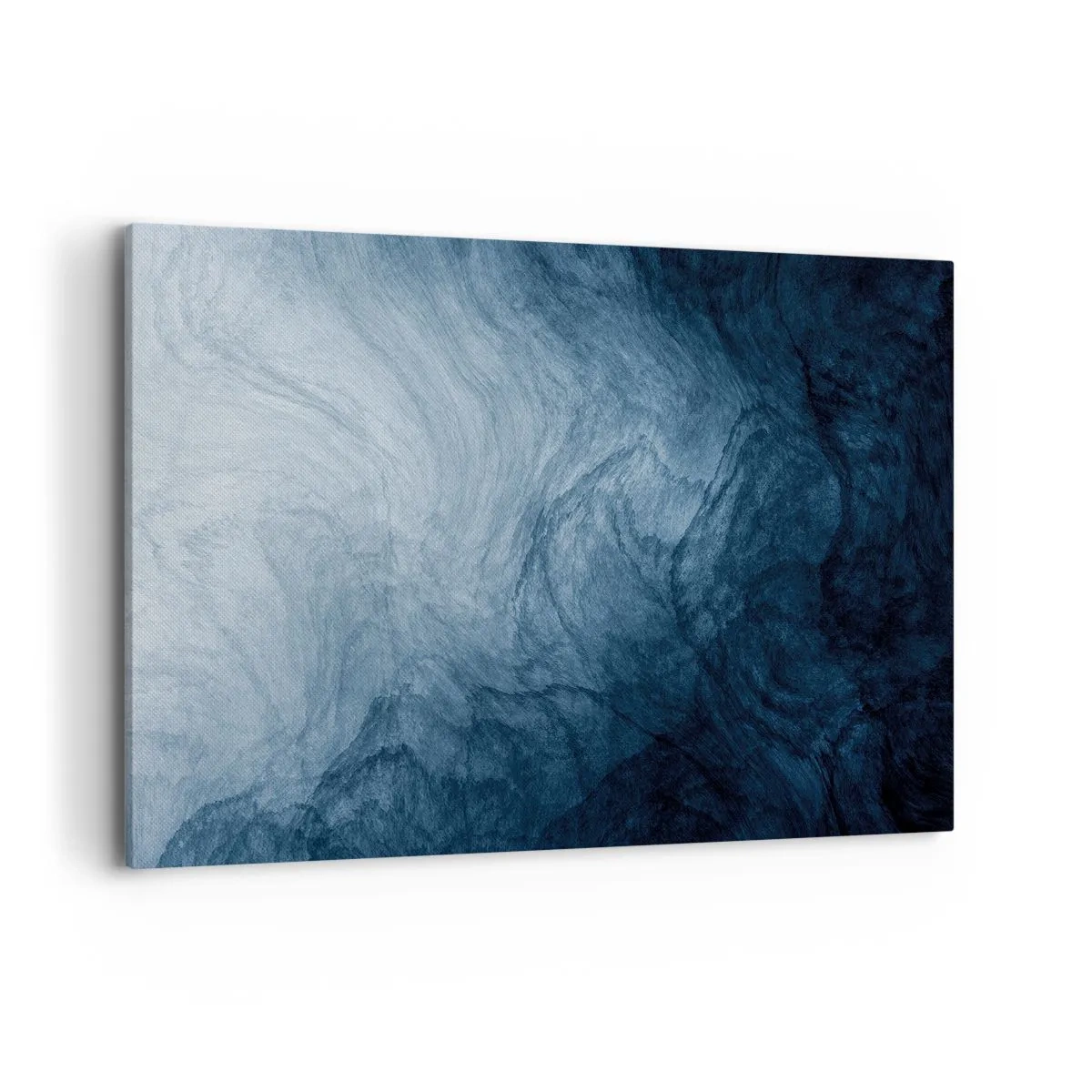 Bild auf Leinwand - Leinwandbild - Eine abstrakte Komposition in Blau- und Marineblautönen. - 120x80cm - Greifen Sie tief - Moderne Wanddekoration für Wohnzimmer und Schlafzimmer ARTTOR