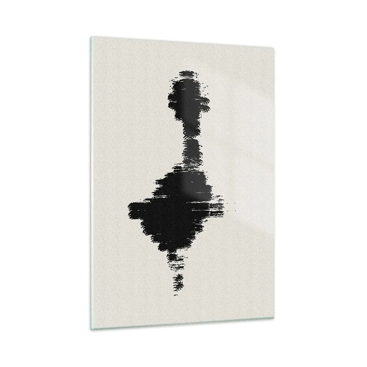 Glasbild - Bild auf glas - Ein minimalistisches Muster aus schwarzen Strichen auf hellem Hintergrund - 50x70cm - Schwingungen der Fantasie - Moderne Wanddekoration für Wohnzimmer und Schlafzimmer ARTTOR