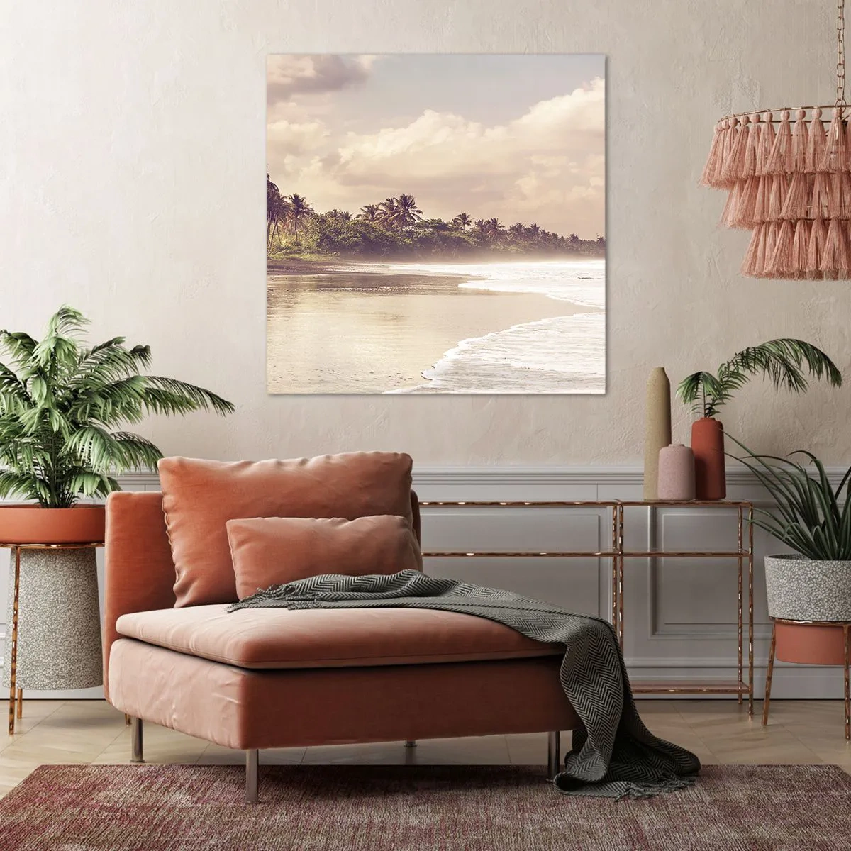 Bild auf Leinwand - Leinwandbild - Die Liebkosung der Wellen - 50x50 cm