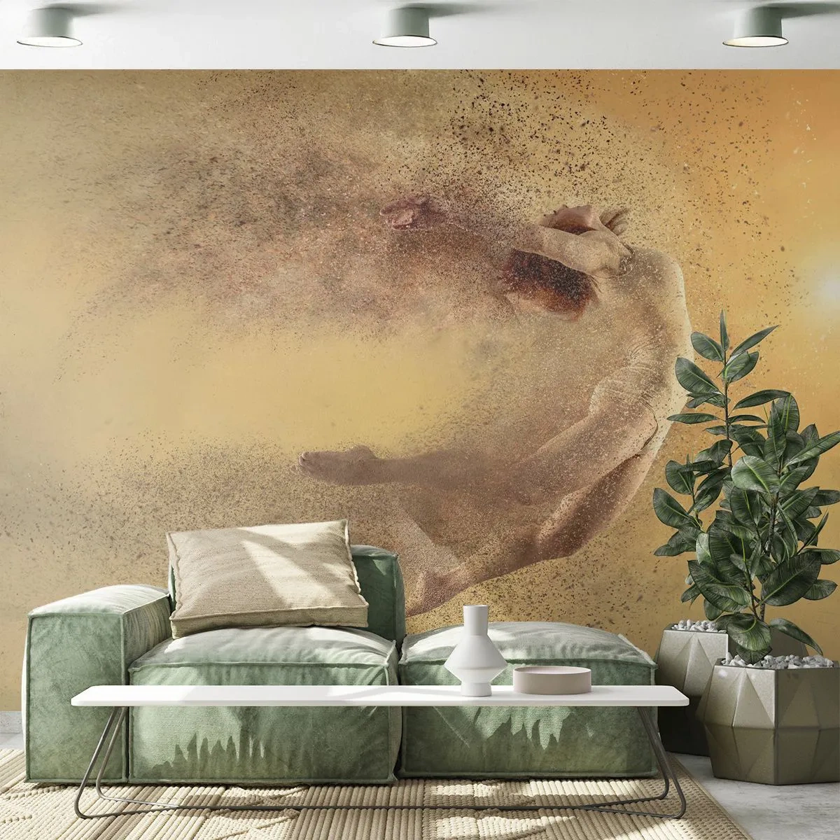 Fototapete Premium Sand - In tanzender Ekstase - Abstraktion, Frau, Grafik - 300x210 cm