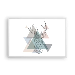 Poster in einem weißen Rahmen - In einem geometrischen Wald - 91x61 cm