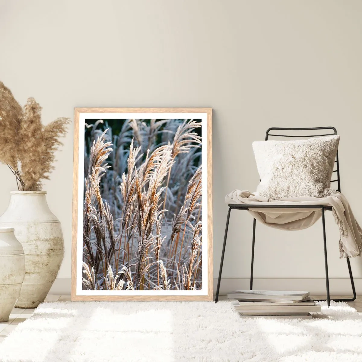 Poster in einem Rahmen aus heller Eiche - Gekleidet mit Frost - 30x40 cm