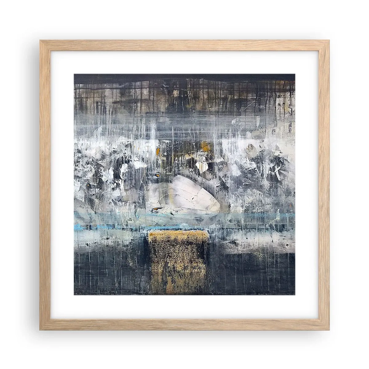 Poster in einem Rahmen aus heller Eiche - Wie auf Eis, wie nach Dezember - 40x40 cm