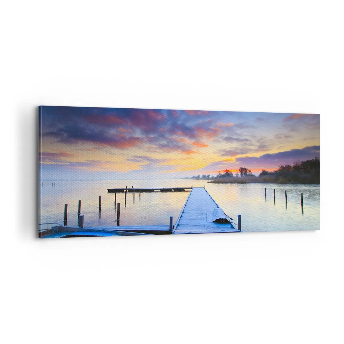 Bild auf Leinwand - Leinwandbild - Violett-goldene Ruhe - 100x40 cm
