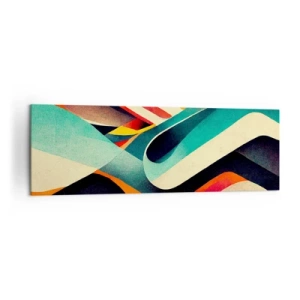 Bild auf Leinwand - Leinwandbild - Bunte abstrakte Wellen in einer dynamischen Komposition - 160x50cm - Intensive Komposition - Moderne Wanddekoration für Wohnzimmer und Schlafzimmer ARTTOR