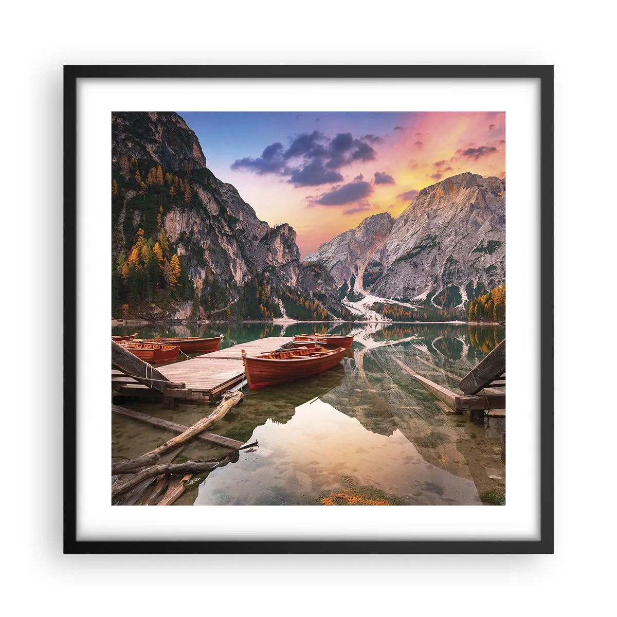 Poster in einem schwarzem Rahmen - Versprechen des Tages - 50x50 cm