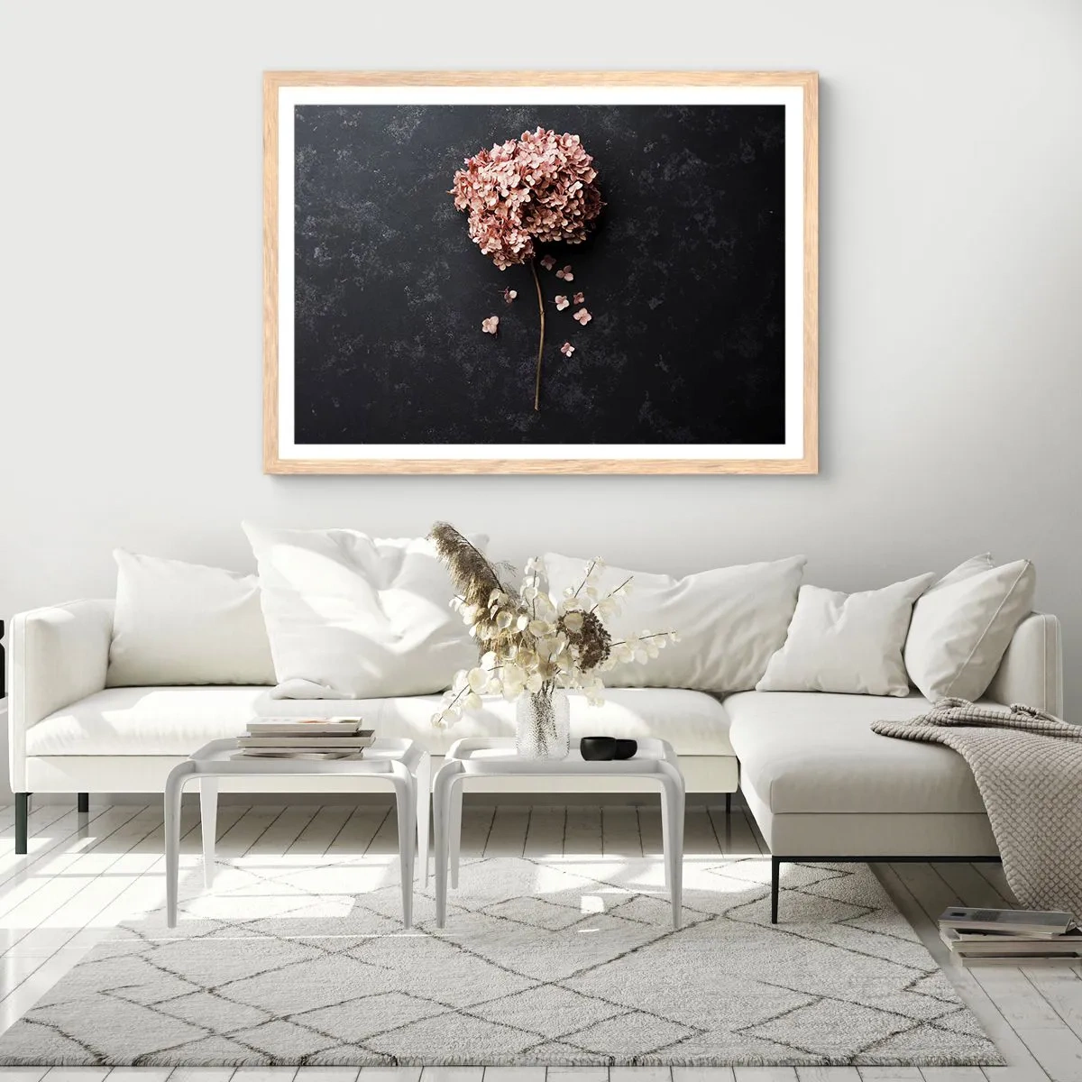 Poster in einem Rahmen aus heller Eiche - Wirklich romantisches Zeichen - 100x70 cm