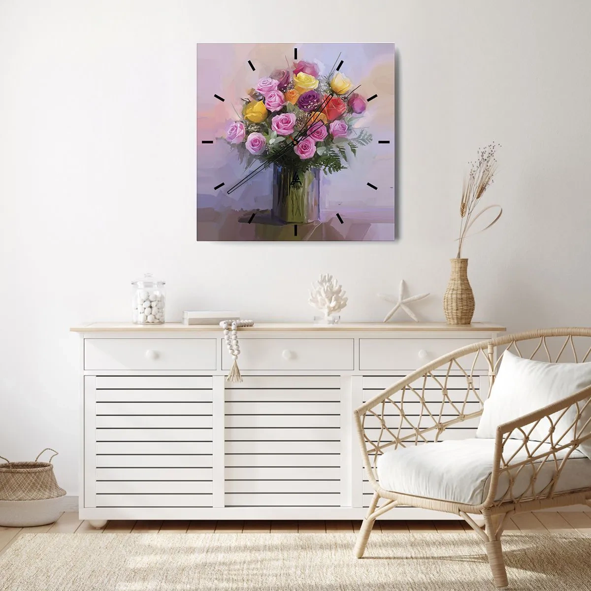 Wanduhr - Glasuhr - Festgehaltene Schönheit - 30x30 cm