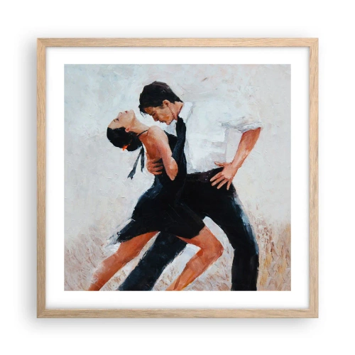 Poster in einem Rahmen aus heller Eiche - Tango meiner Träume und Träume - 50x50 cm