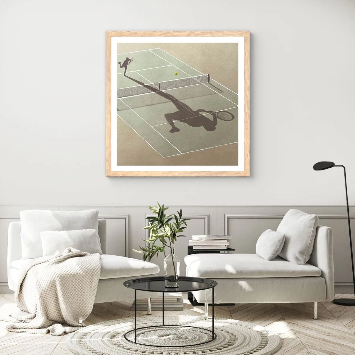 Poster in einem Rahmen aus heller Eiche - Überwinde dich selbst - 50x50 cm