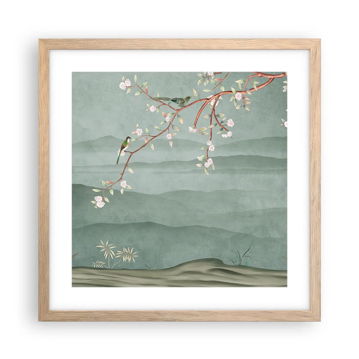 Poster in einem Rahmen aus heller Eiche - Frühling, oh, du bist es - 40x40 cm