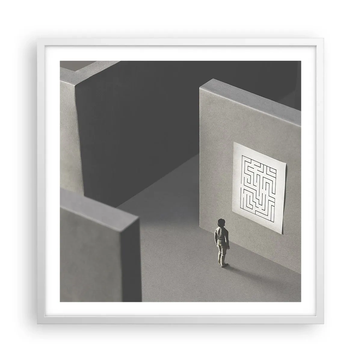 Poster in einem weißen Rahmen - Aber wo bin ich? - 60x60 cm