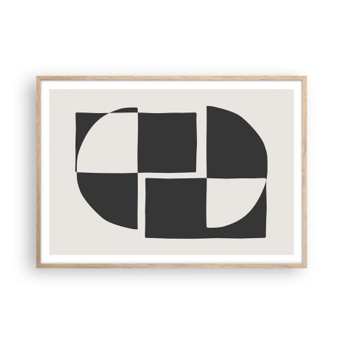 Poster in einem Rahmen aus heller Eiche - Antithese - Synthese - 100x70 cm