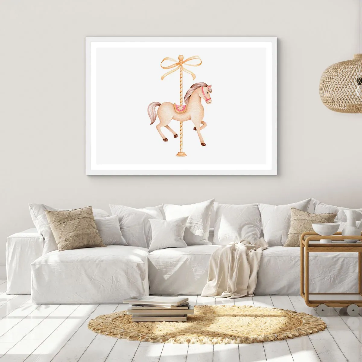 Poster in einem weißen Rahmen - Anmutiger Trab - 50x40 cm