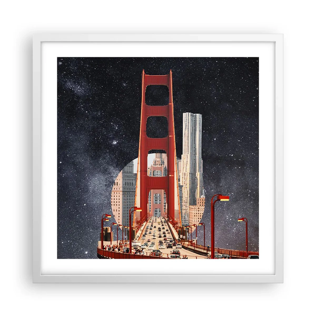 Poster in einem weißen Rahmen - Immer im Mittelpunkt - 50x50 cm